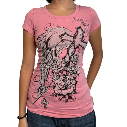 Sylvia Rhinestone T-Shirt Pink