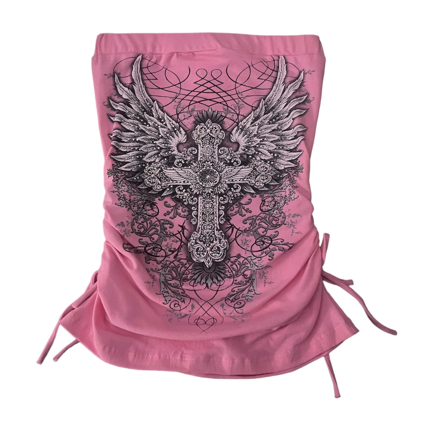 Heaven Rhinestone Tube Top Light Pink