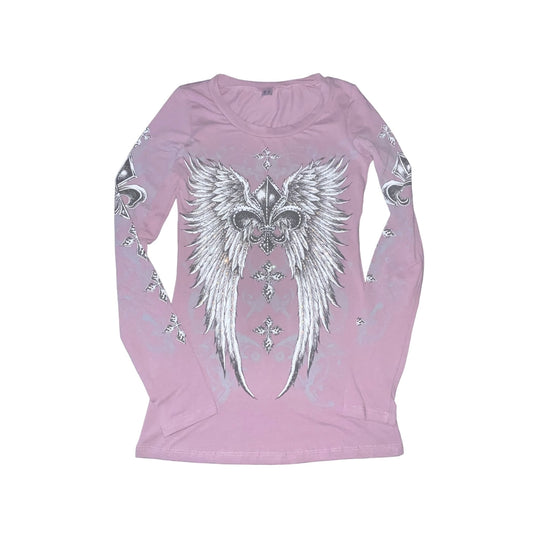 Celestia Rhinestone Long Sleeve Lavender