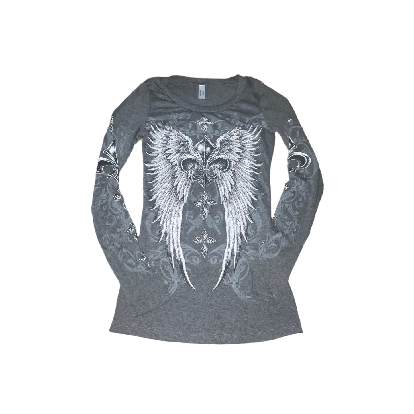 Celestia Rhinestone Long Sleeve Charcoal