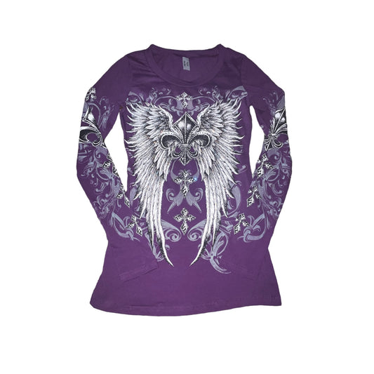 Celestia Rhinestone Long Sleeve Purple