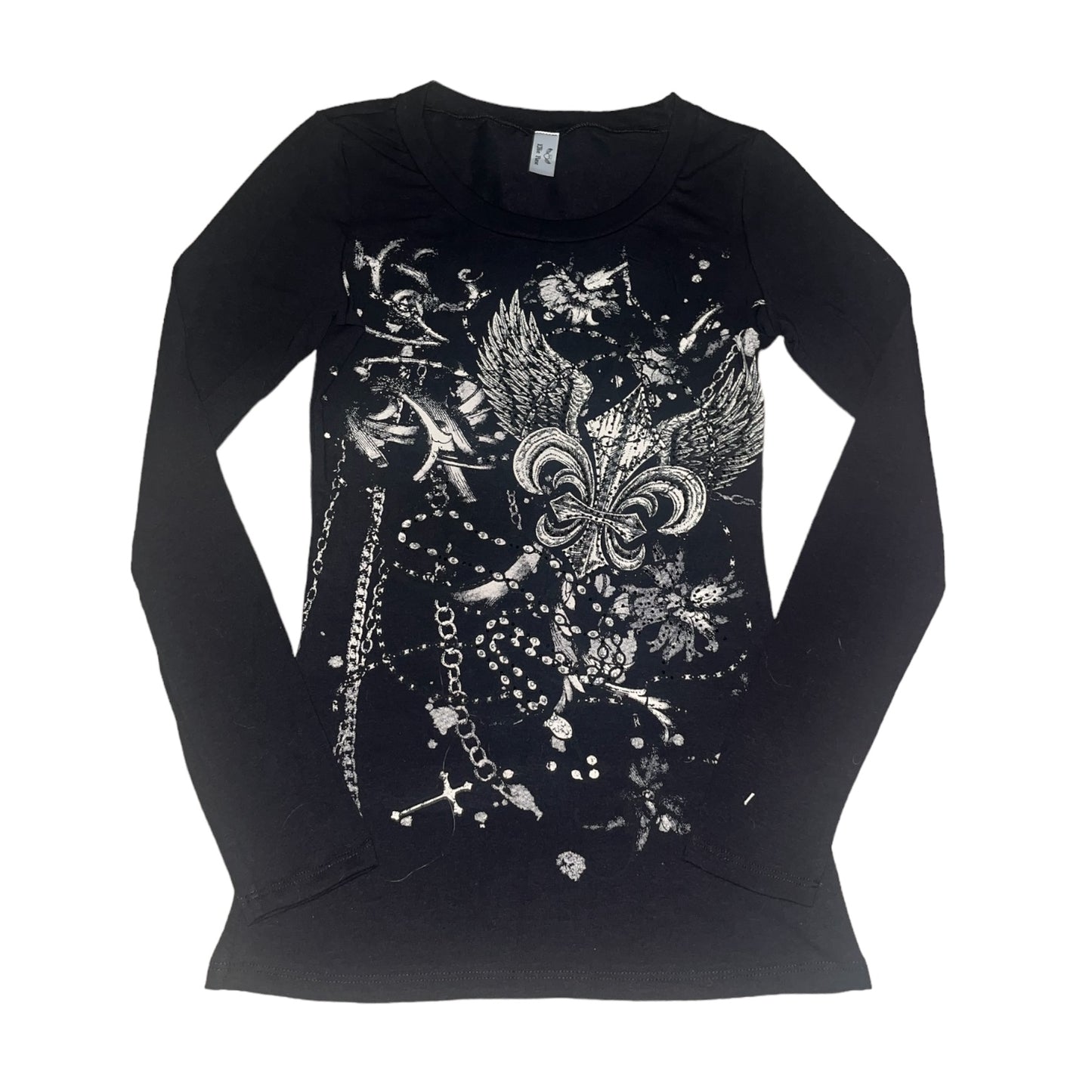 Bella Rhinestone Long Sleeve Black