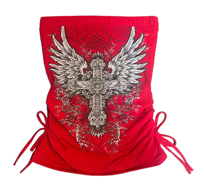 Heaven Rhinestone Tube Top Red