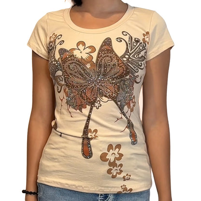 Butterfly Bliss T Shirt Light Yellow