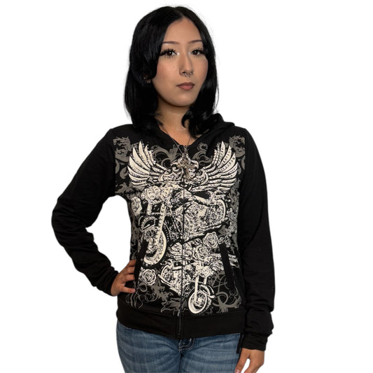 Motorcycle Rhinestone Hoodie