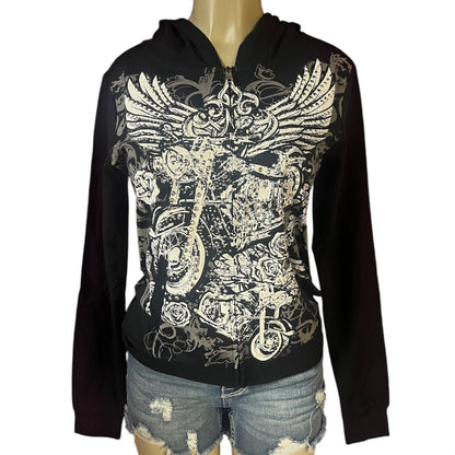 Motorcycle Rhinestone Hoodie