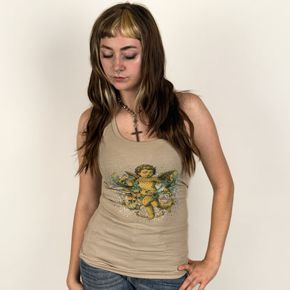 Angel Girl Rhinestone Tank Top
