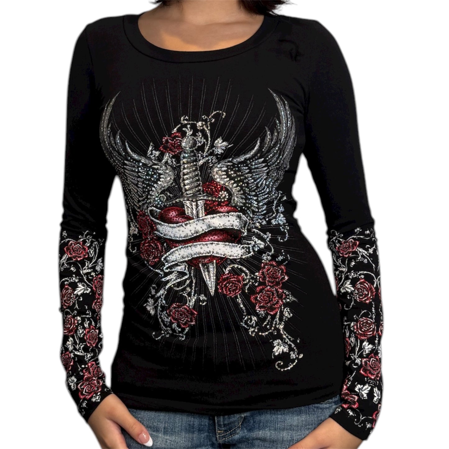 Mary Rhinestone Long Sleeve