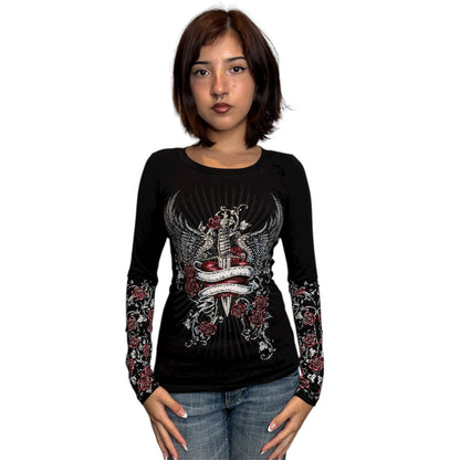 Mary Rhinestone Long Sleeve