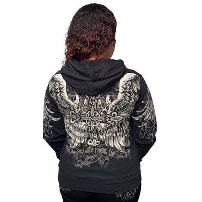 Heaven Rhinestone Zip Up Hoodie