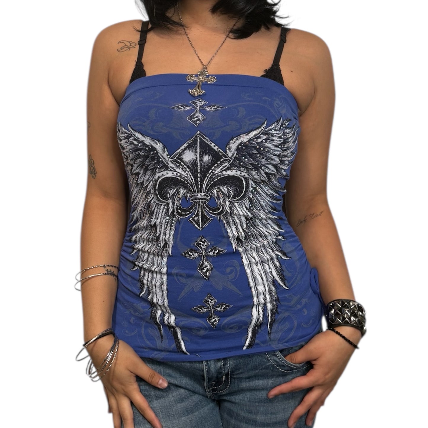 Celestia Rhinestone Tube Top Blue