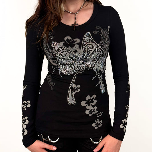 Butterfly Bliss Long Sleeve Black