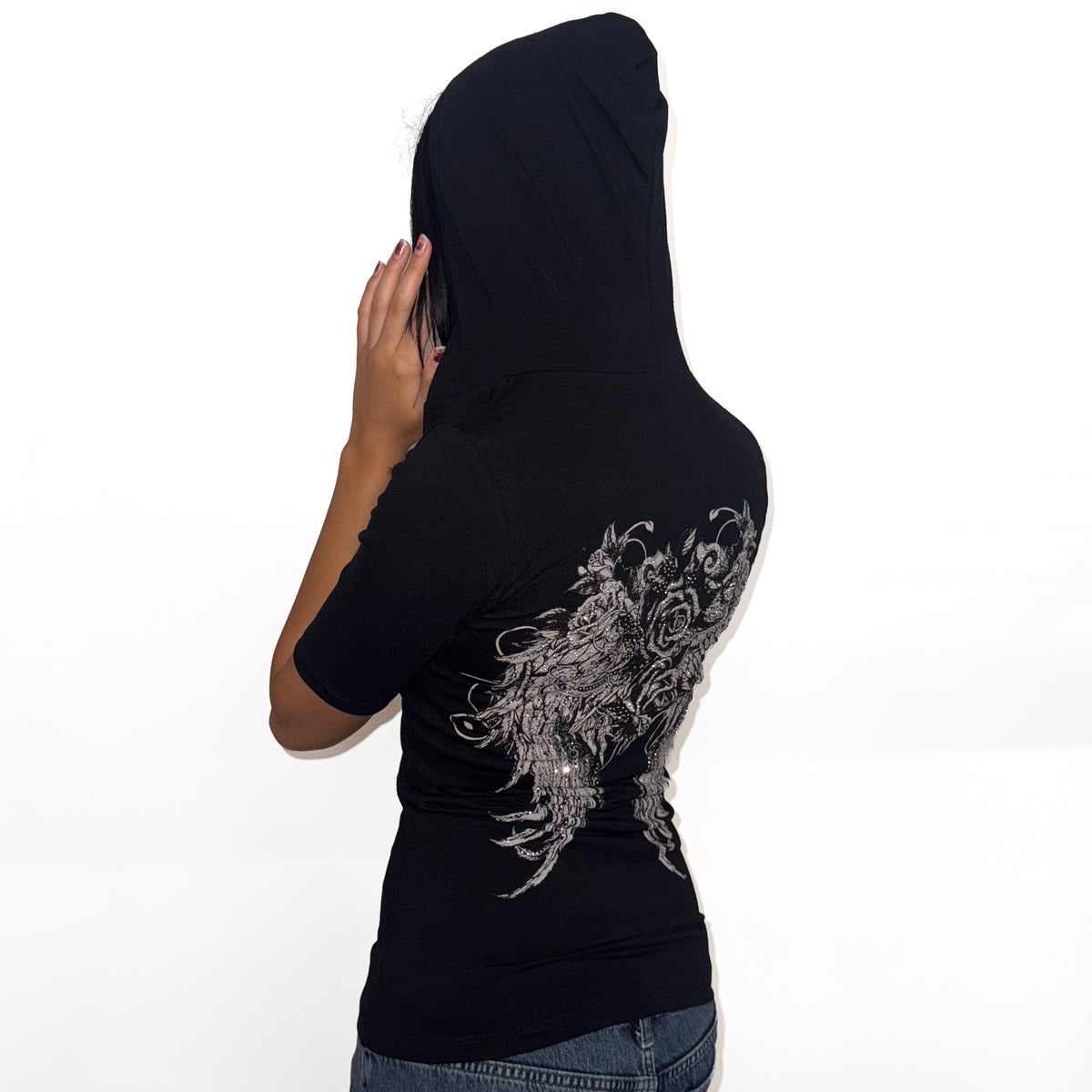 Scarlett Quarter Sleeve Henley Rhinestone Top