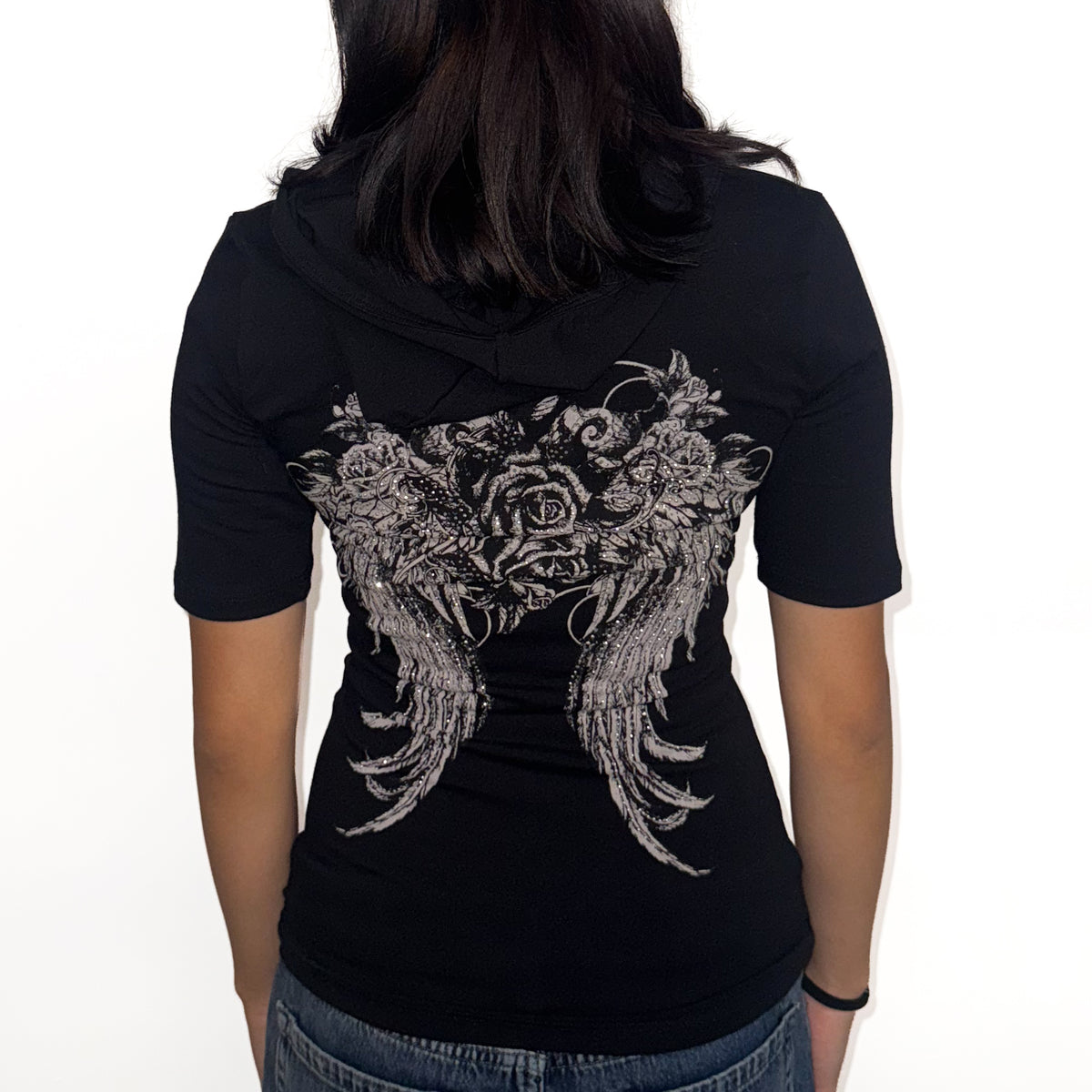 Scarlett Quarter Sleeve Henley Rhinestone Top