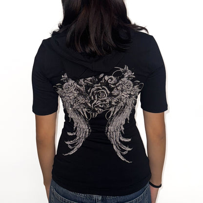 Scarlett Quarter Sleeve Henley Rhinestone Top