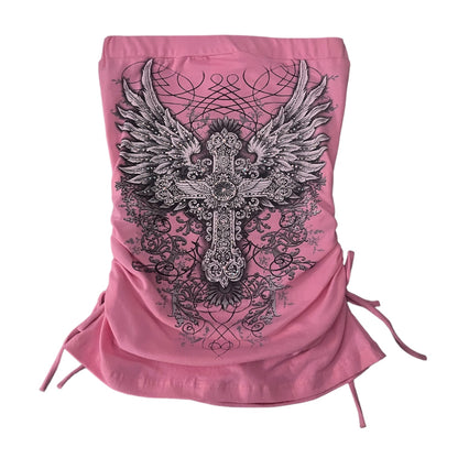 Heaven Rhinestone Tube Top Light Pink