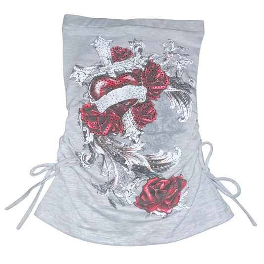 Want U 2 Love Me Tube Top Light Grey