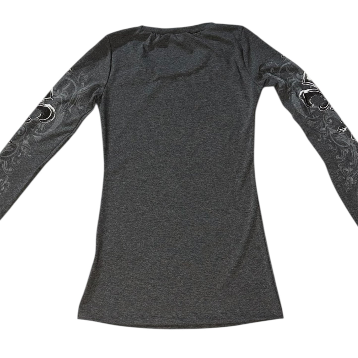 Celestia Rhinestone Long Sleeve Charcoal