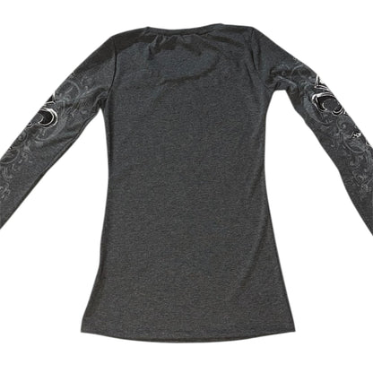 Celestia Rhinestone Long Sleeve Charcoal