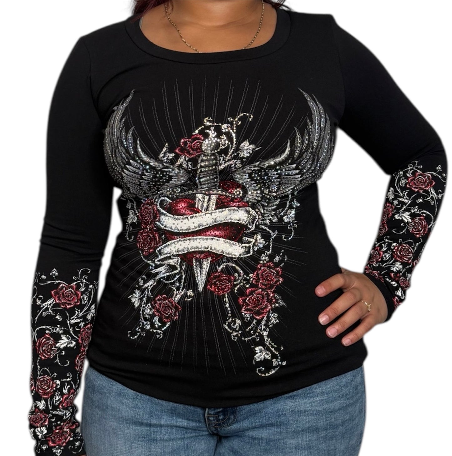 Mary Rhinestone Long Sleeve